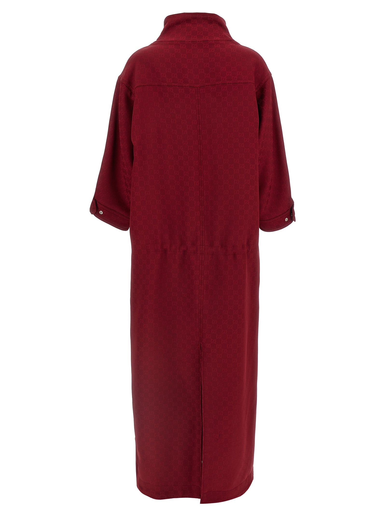 Overcoat by Gucci for women in viscose multicolor, red & signature features an voluminous silhouette, showcasing distinct and a voluminous high-neck neckline for a truly voluminous aesthetic.