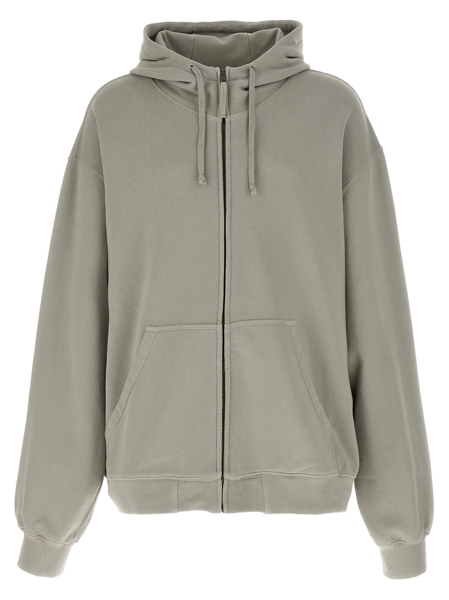 Maison Margiela Men's Cotton Sweatshirt Hoodie - Gray Signature Print