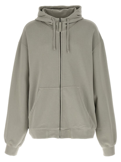 Maison Margiela Men's Cotton Sweatshirt Hoodie - Gray Signature Print