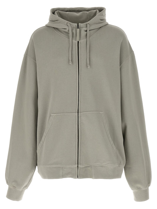 Maison Margiela Men's Cotton Sweatshirt Hoodie - Gray Signature Print