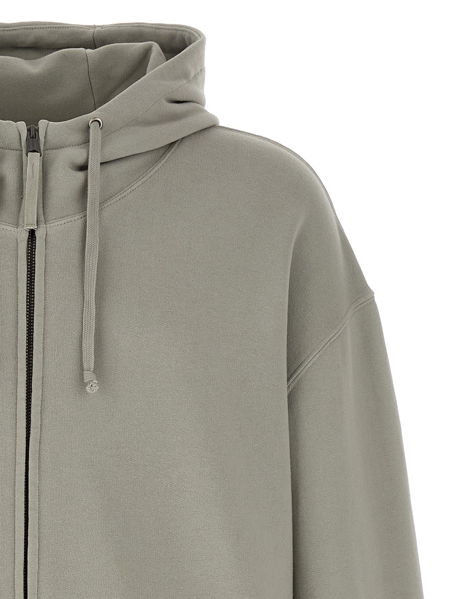 Maison Margiela Men's Cotton Sweatshirt Hoodie - Gray Signature Print