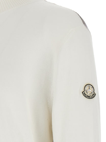 Cardigan by MONCLER GENIUS for men in cotton white, signature & print features an crisp silhouette, showcasing a sophisticated and detail for a truly crisp finish.