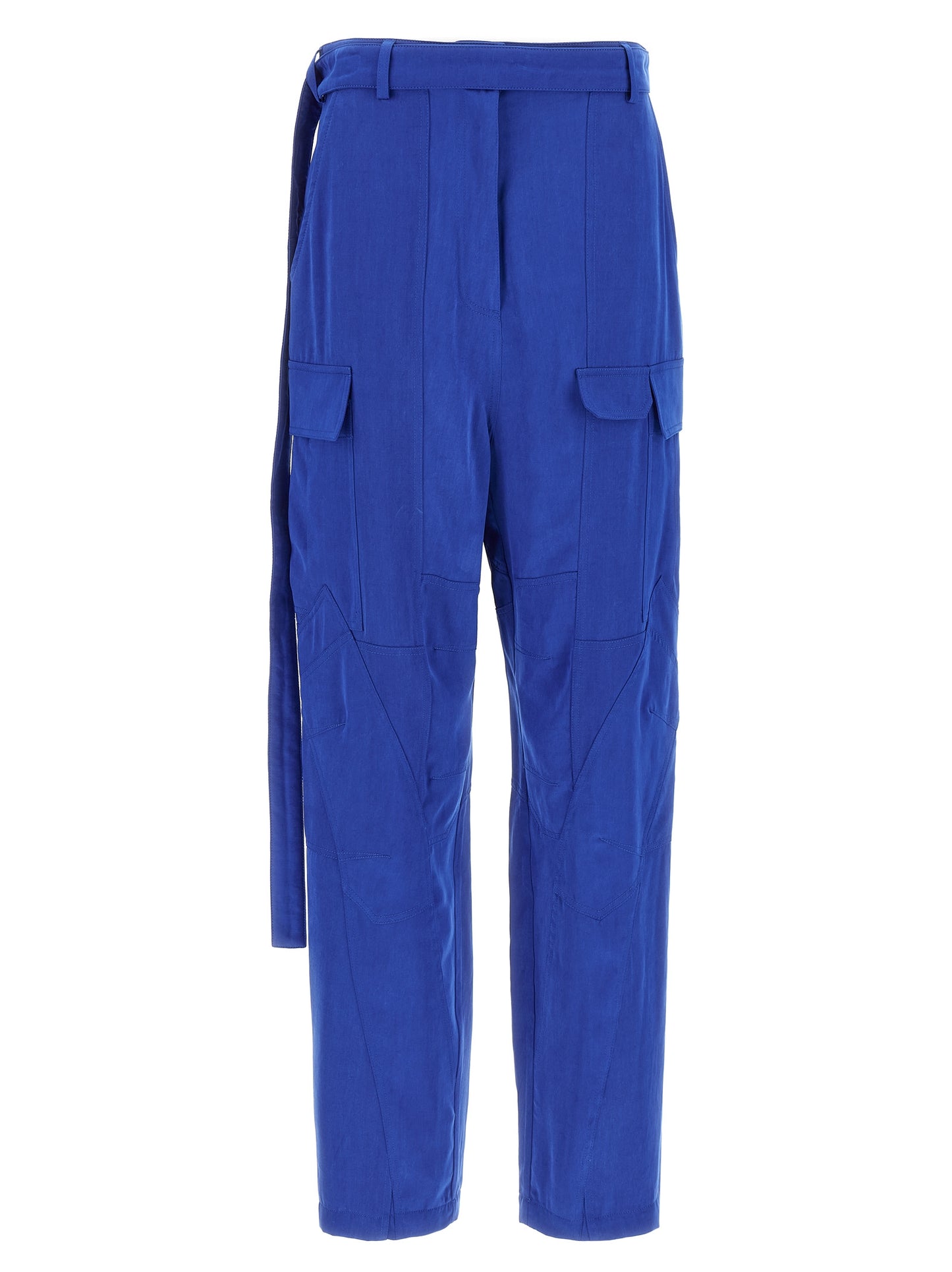 Cargo Pants by Ferragamo for women in lyocell blue features an stylish with a long and , expertly finished with stylish utility detailing.