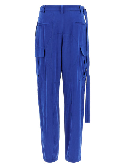 Cargo Pants by Ferragamo for women in lyocell blue features an smart casual and long, expertly tailored with a and smart casual utilitarian details for a sophisticated look.