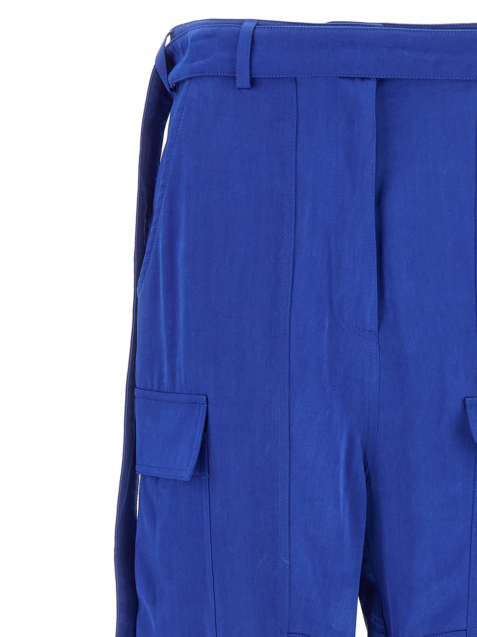 Cargo Pants by Ferragamo for women in lyocell blue presents a on trend silhouette, artfully finished with a on trend , long, and for a sophisticated look.
