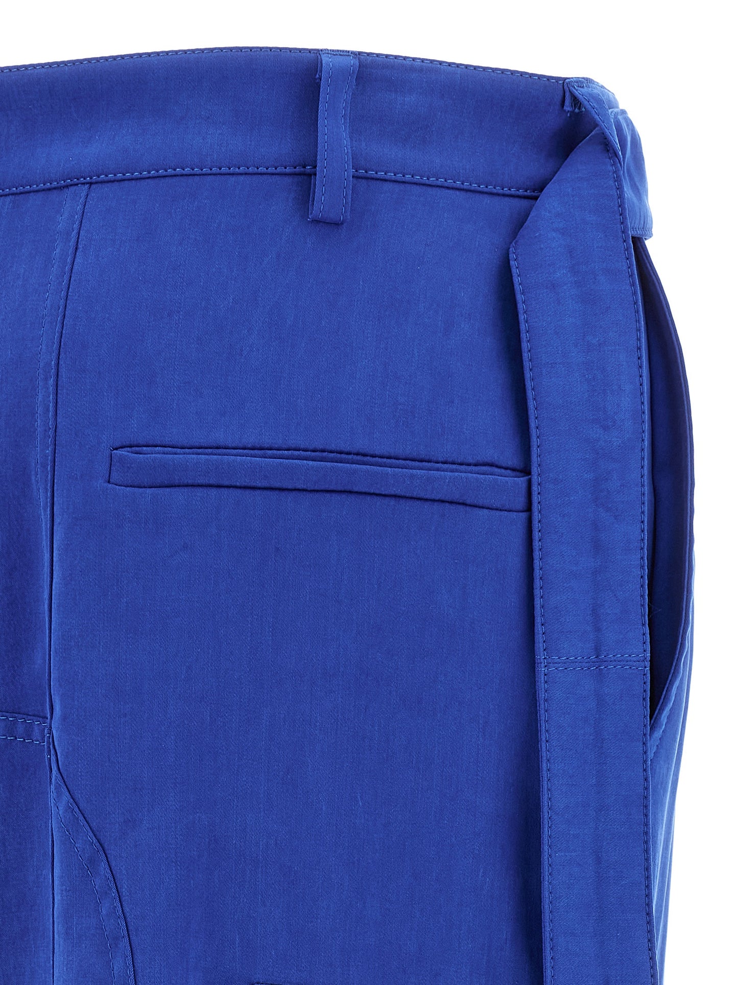 Cargo Pants by Ferragamo for women in lyocell blue features an smart casual and long, expertly tailored with a and smart casual utilitarian details for a sophisticated look.