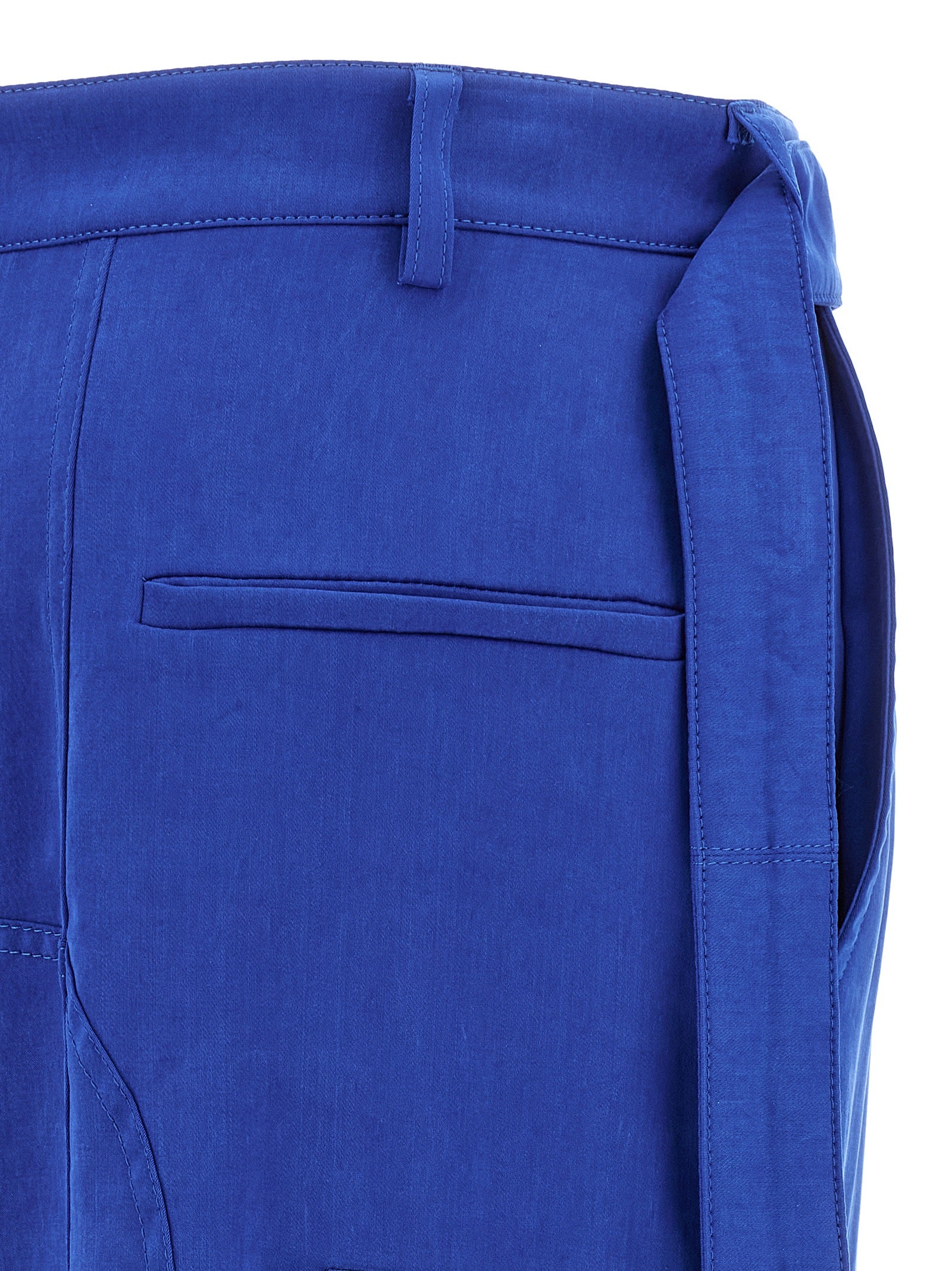Cargo Pants by Ferragamo for women in lyocell blue features an smart casual and long, expertly tailored with a and smart casual utilitarian details for a sophisticated look.