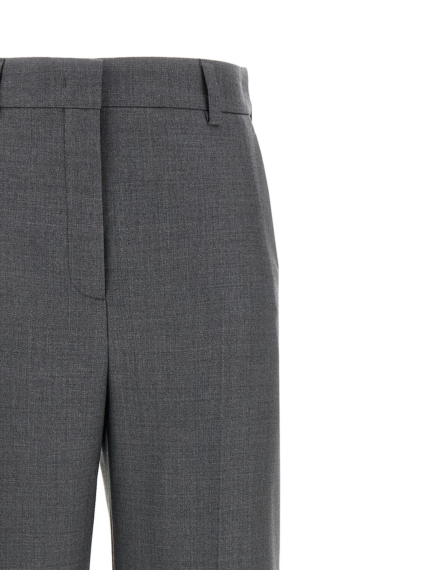 Trousers by Valentino Garavani for women in virgin wool gray features a tailored silhouette with a tailored wide, defined by its long and a sophisticated .