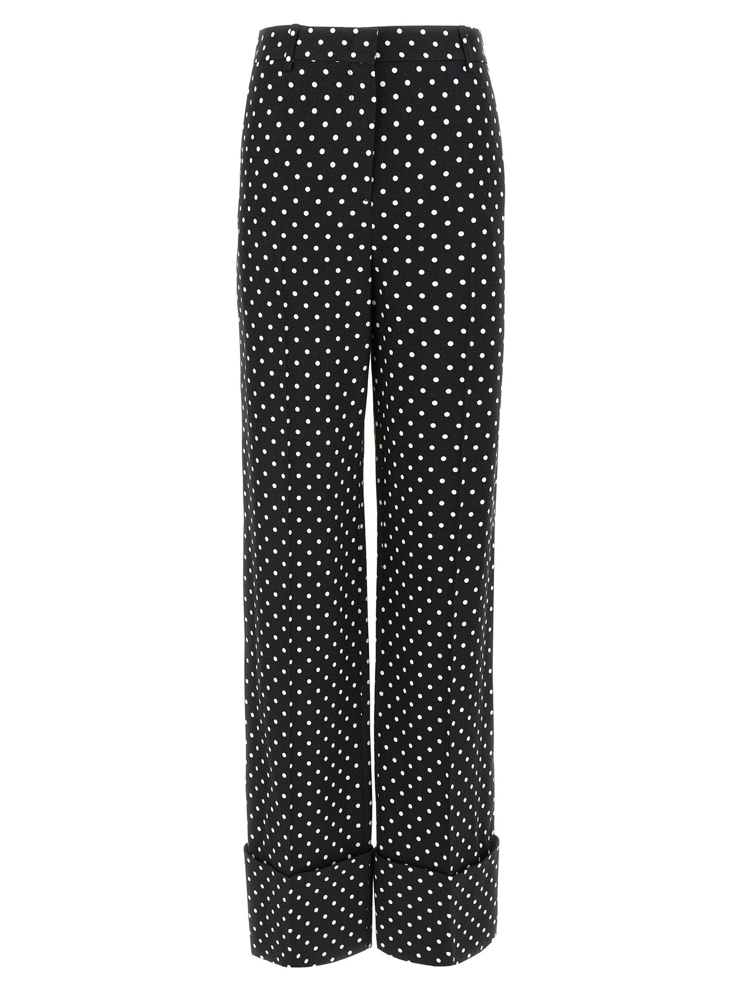 Casual Pants by Valentino Garavani for women in viscose bicolour, black, white & print features a polished silhouette with a polished wide, reaching a polished long and finished with a polished .