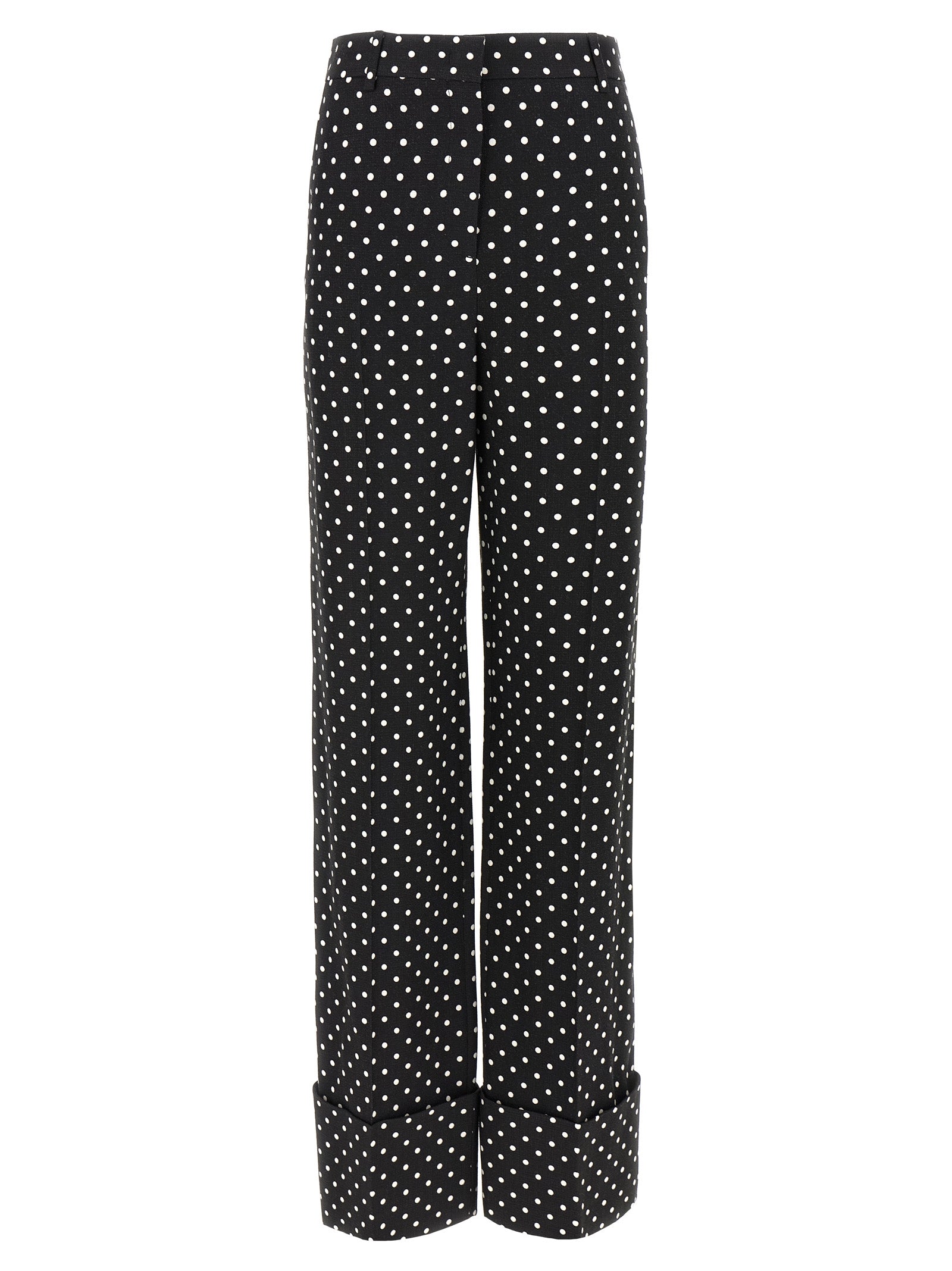 Casual Pants by Valentino Garavani for women in viscose bicolour, black, white & print features a polished silhouette with a polished wide, reaching a polished long and finished with a polished .