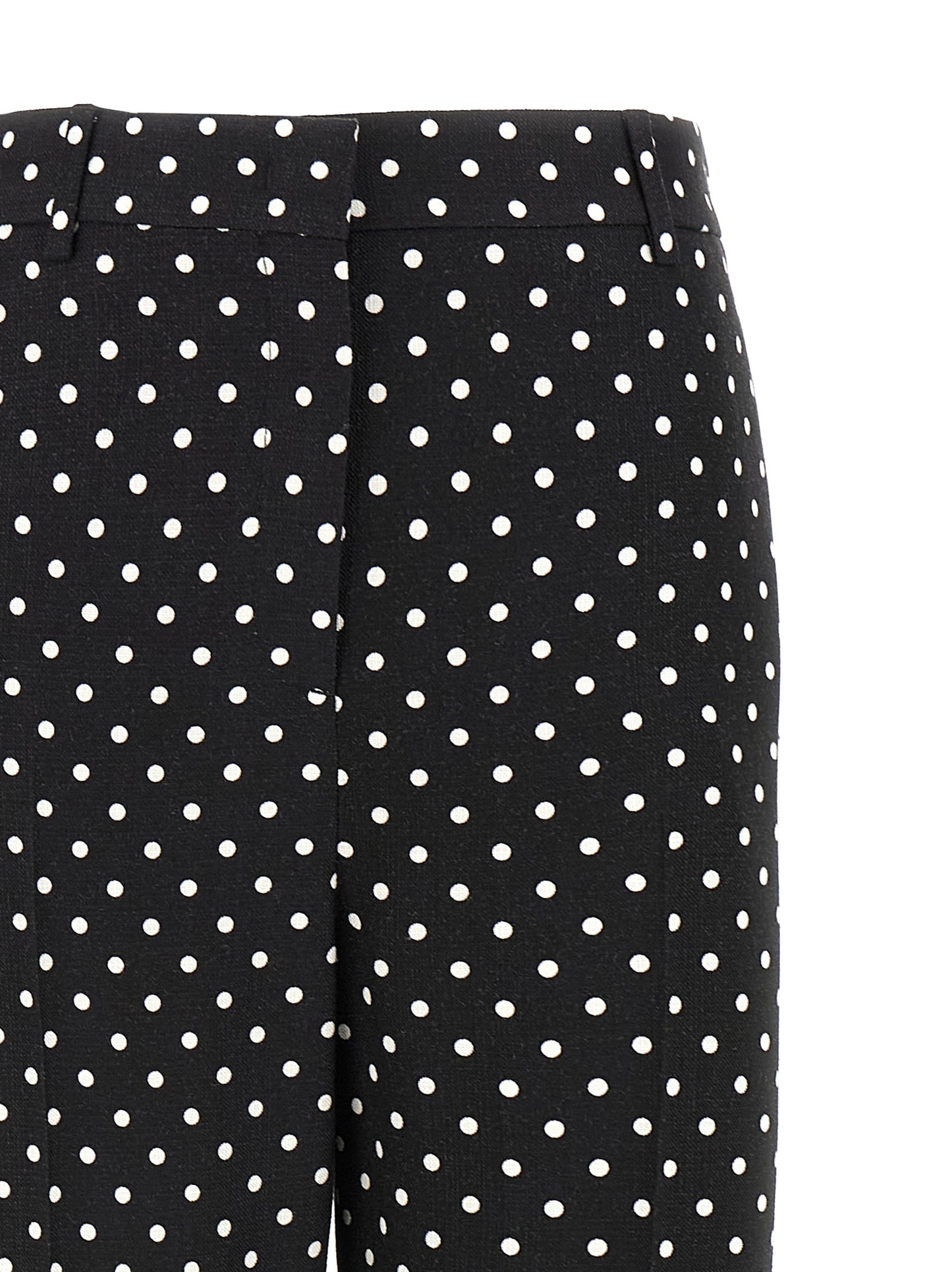 Casual Pants by Valentino Garavani for women in viscose bicolour, black, white & print features an sartorial wide and long with a cut for a sartorial finish.