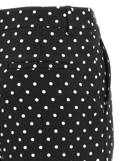 Casual Pants by Valentino Garavani for women in viscose bicolour, black, white & print features a refined silhouette with a refined wide, defined by a and a refined long for a refined finish.