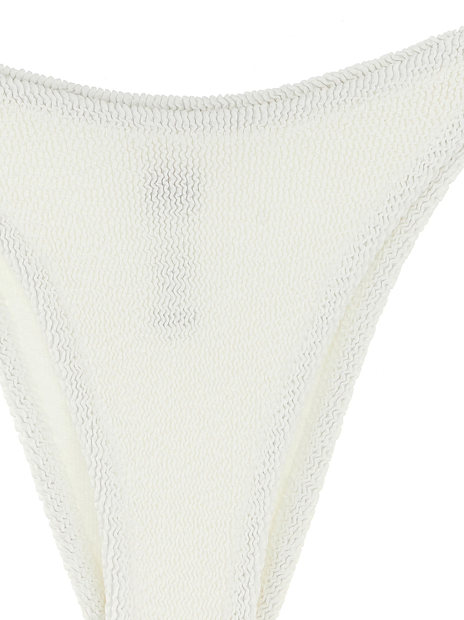 Swim Briefs by MC2 Saint Barth for women in stretch polyamide white features a riviera-ready silhouette, showcasing the riviera-ready design of the Women's Stretch Polyamide Swim Briefs for a sophisticated look.