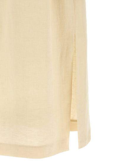 Trench Coat by Max Mara for women in linen flax beige showcases a contemporary silhouette, detailed with a contemporary and distinctive for a truly contemporary finish.