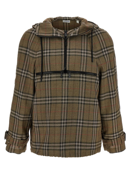 Hooded Shirt by Burberry for men in viscose & silk multicolor features an architectural silhouette with a refined long-sleeve and elegant hooded neckline for a architectural look.