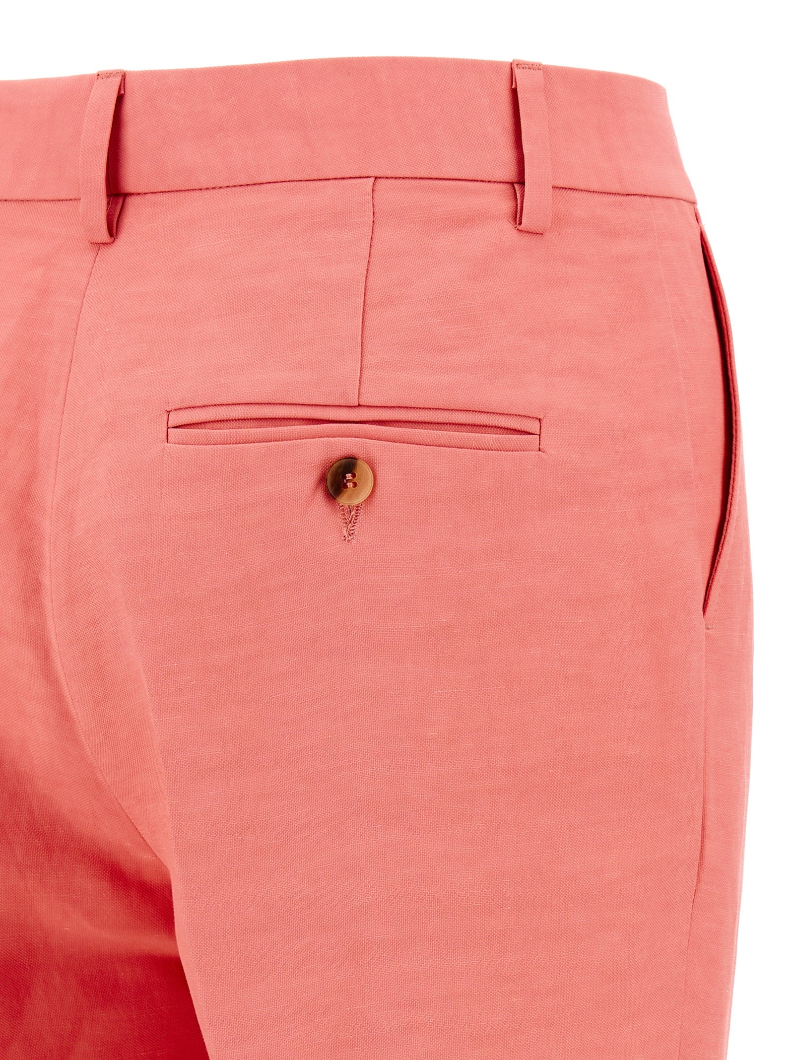 Chinos Pants by Alberto Biani for women in linen & viscose multicolor & pink features an perennial straight-leg and long, expertly tailored with a perennial for a refined silhouette.