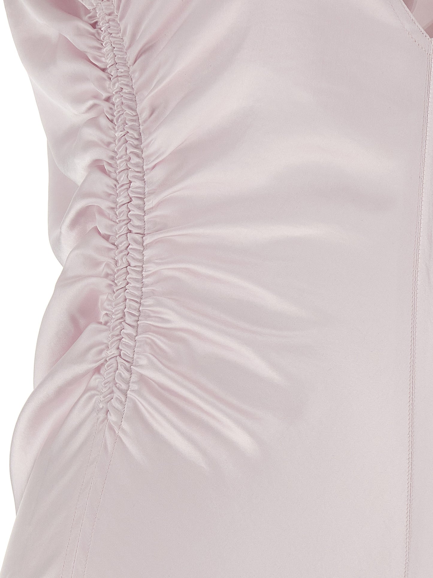 Dress by Sportmax for women in polyester satin multicolor & pink features a dramatic silhouette, showcasing an elegant and that flows into a dramatic long.