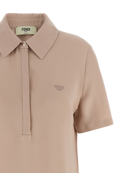 Polo Shirt by Fendi for women in silk multicolor & pink presents a sleek silhouette, featuring a refined and for a sleek finish.
