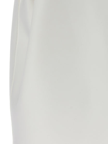 Dress by Khaite for women in polyester transparent & white features an sultry silhouette defined by a and , falling to an sultry short mini for a sultry look.