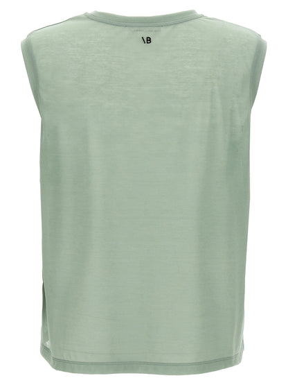 T-Shirt by Victoria Beckham for women in polyamide cotton bicolour, green & transparent showcases a fashionable silhouette, elegantly detailed with a fashionable and crew neckline for a sophisticated, high-fashion look.