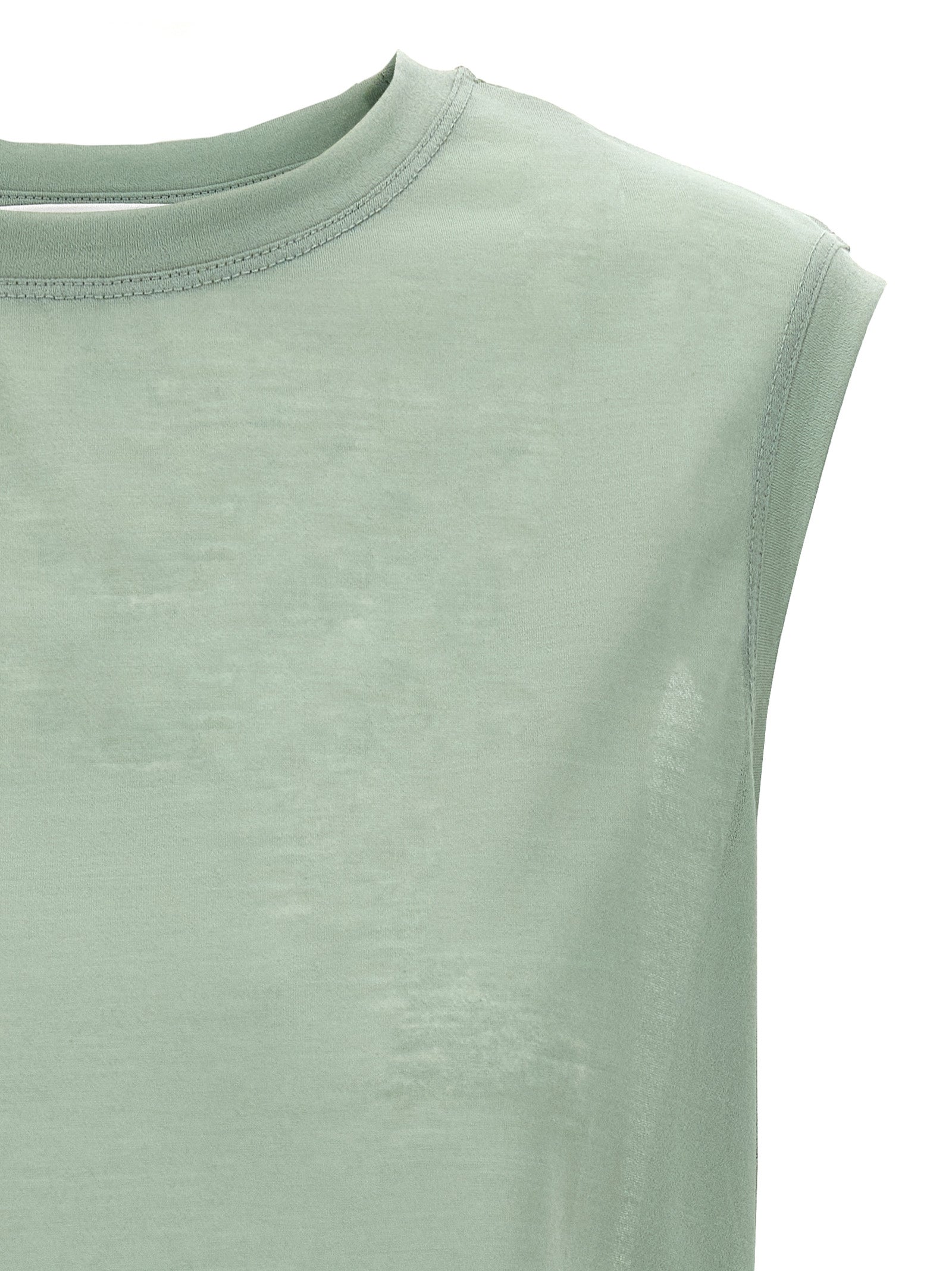 T-Shirt by Victoria Beckham for women in polyamide cotton bicolour, green & transparent showcases a unassuming silhouette, artfully detailed with a refined crew neckline and unassuming for a sophisticated, contemporary look.