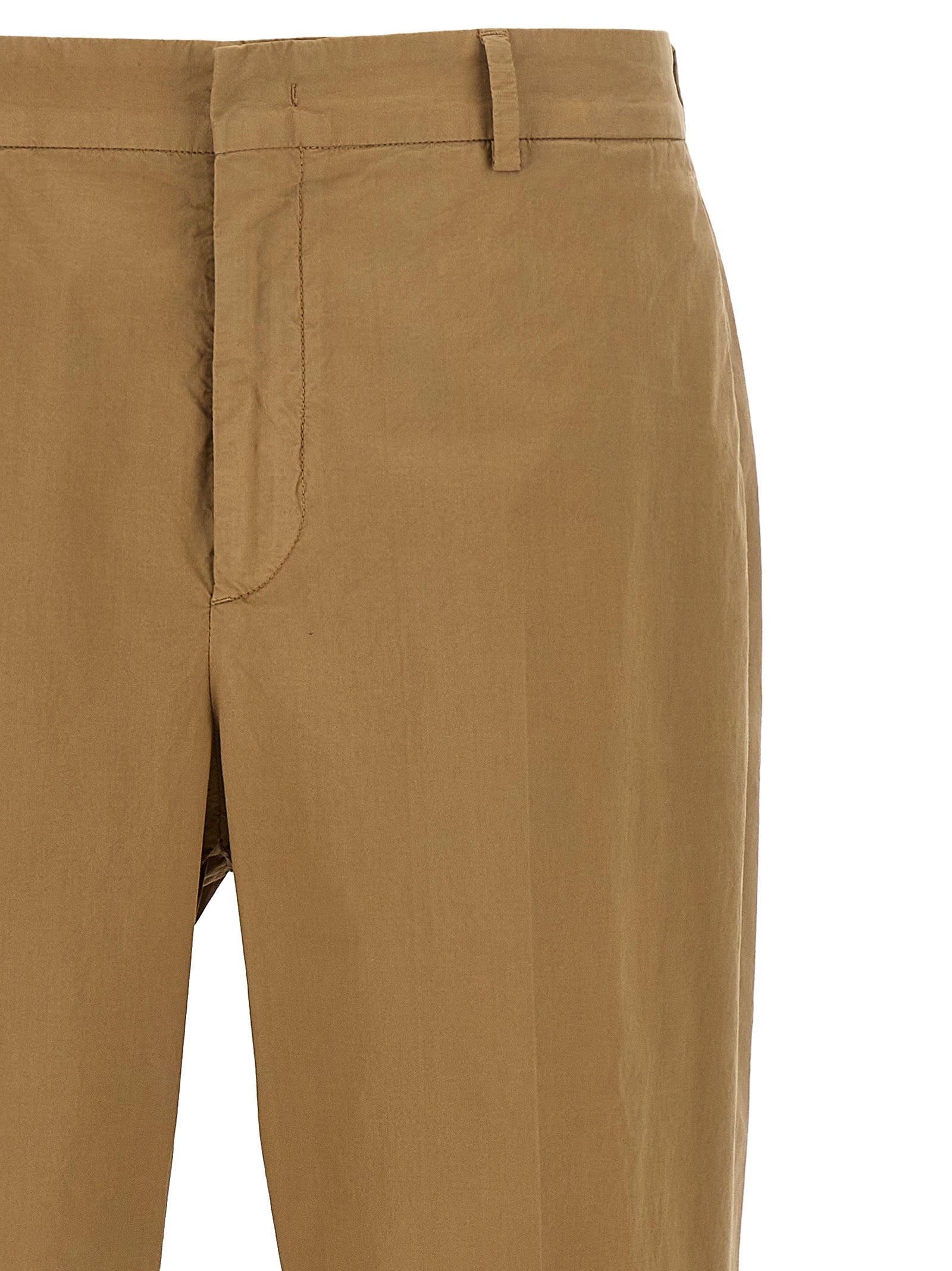 Casual Pants by CELLAR DOOR for men in stretch cotton beige features a refined silhouette with a refined straight-leg, defined by a and a refined long for a refined finish.