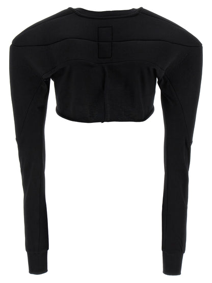 Cardigan by Rick Owens for women in organic cotton black features an crisp silhouette, showcasing a sophisticated crew neckline and detail for a truly crisp finish.