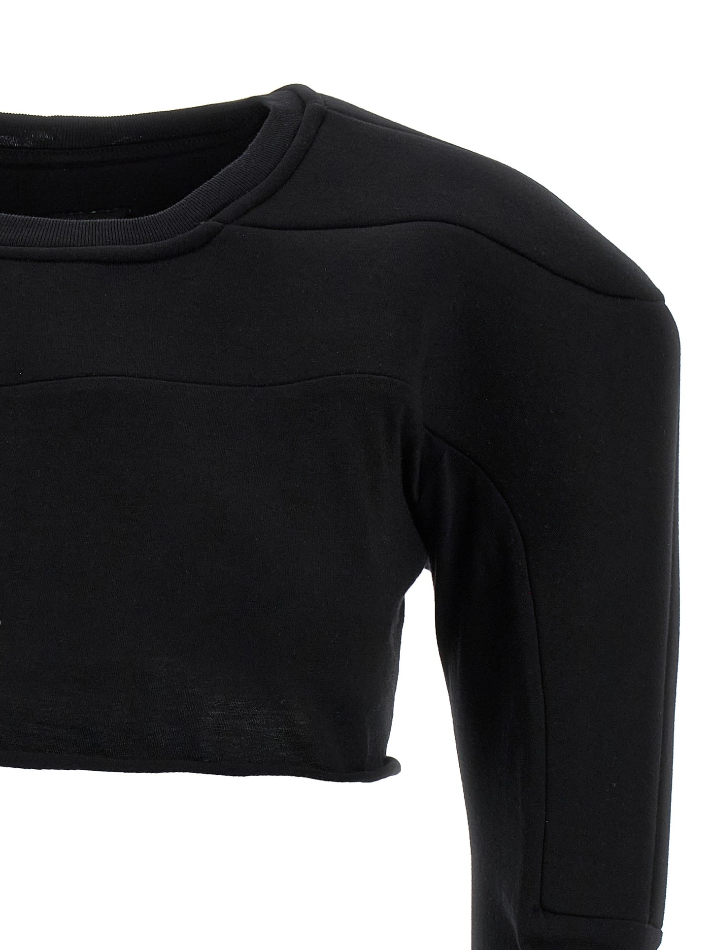 Cardigan by Rick Owens for women in organic cotton black features a nuanced silhouette with a refined crew neckline and nuanced detailing for a sophisticated look.