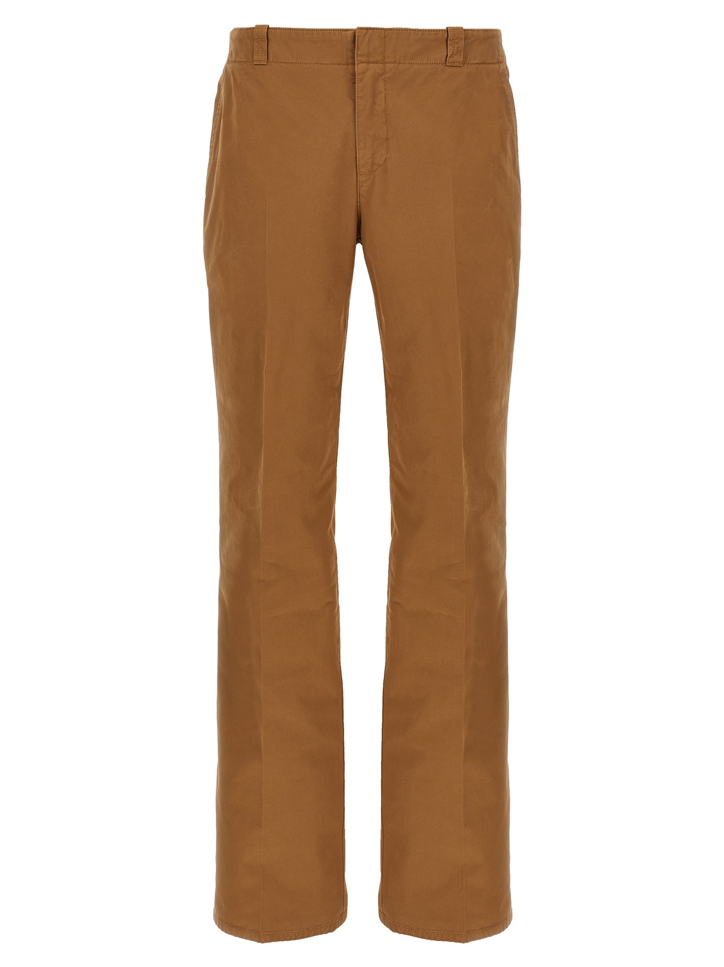 Chinos Pants by Alexander McQueen for men in organic cotton brown, featuring a architectural straight-leg with a architectural long and low rise for a refined silhouette.