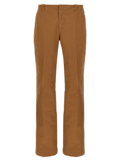 Chinos Pants by Alexander McQueen for men in organic cotton brown, featuring a architectural straight-leg with a architectural long and low rise for a refined silhouette.