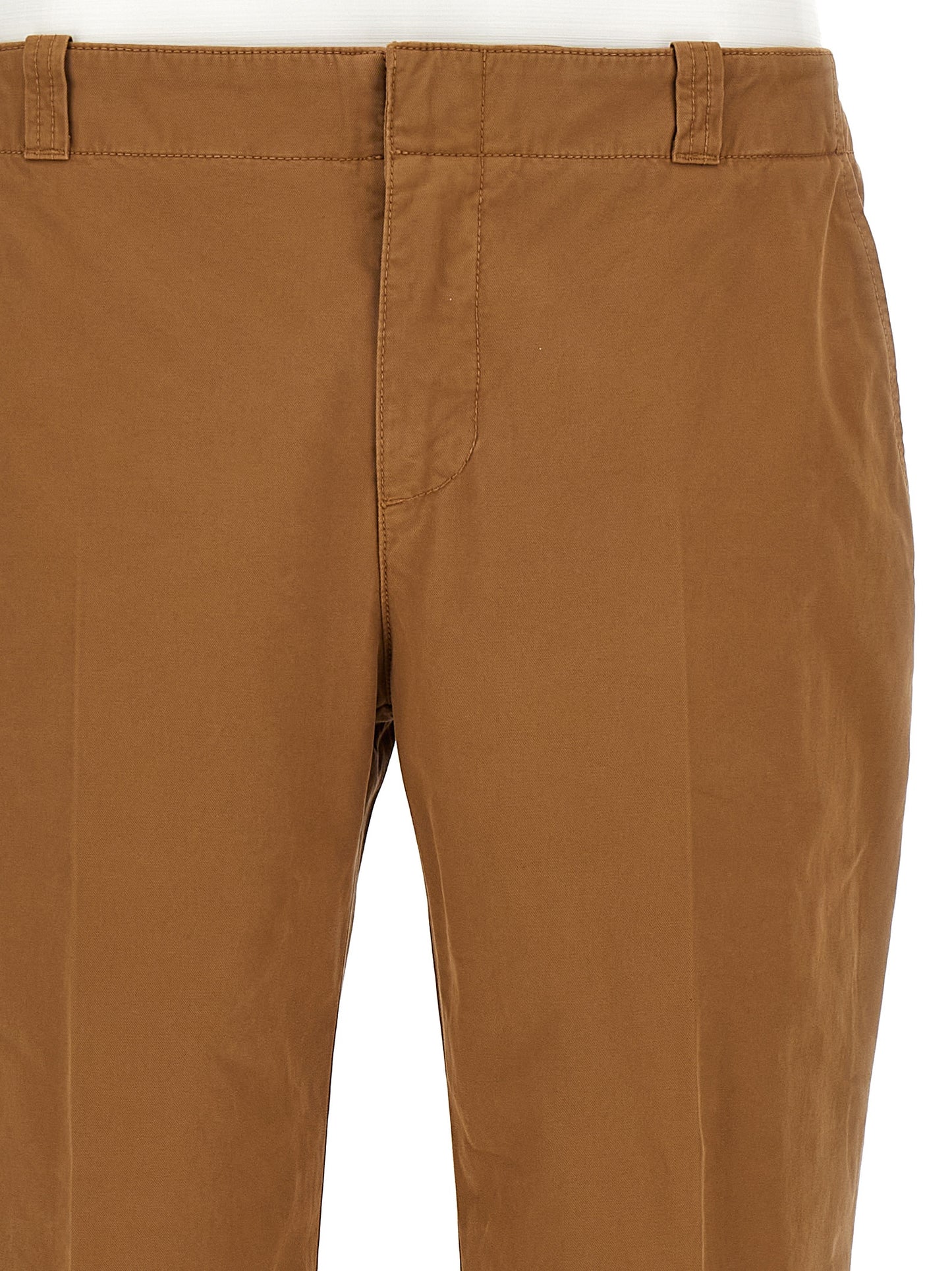 Chinos Pants by Alexander McQueen for men in organic cotton brown, featuring a architectural straight-leg with a architectural long and low rise for a refined silhouette.