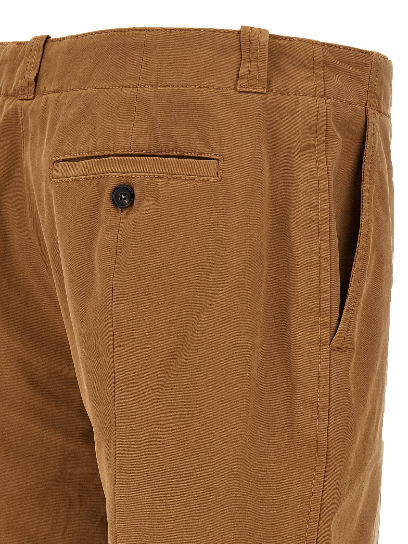 Chinos Pants by Alexander McQueen for men in organic cotton brown features a modern silhouette, showcasing a modern straight-leg with a long and low rise for a refined finish.