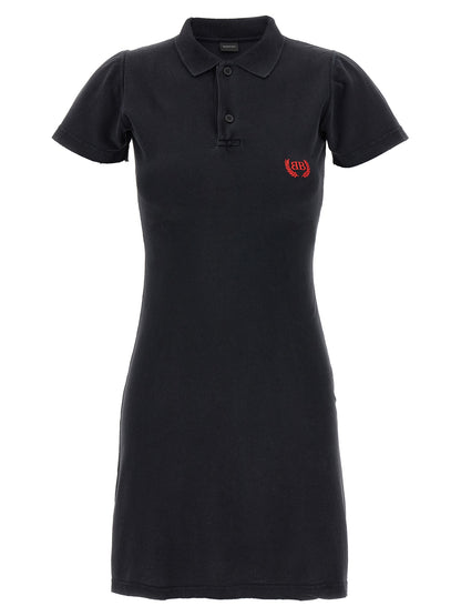 Dress by Balenciaga for women in cotton black features an cute silhouette, detailed with a short-sleeve and that elegantly flows into a cute short mini.