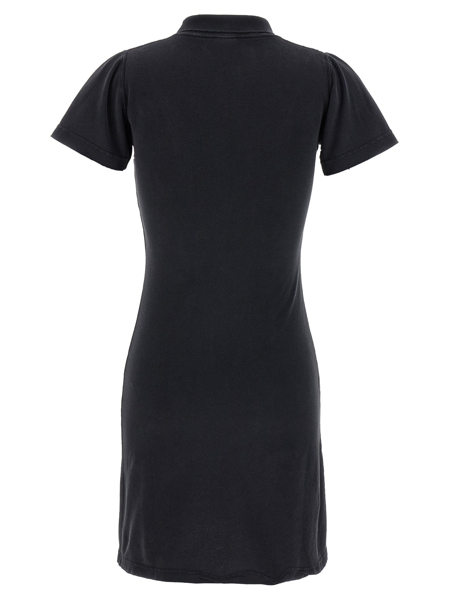 Dress by Balenciaga for women in cotton black showcases a striking silhouette, elegantly detailed with a , refined , and a striking short mini for a striking finish.
