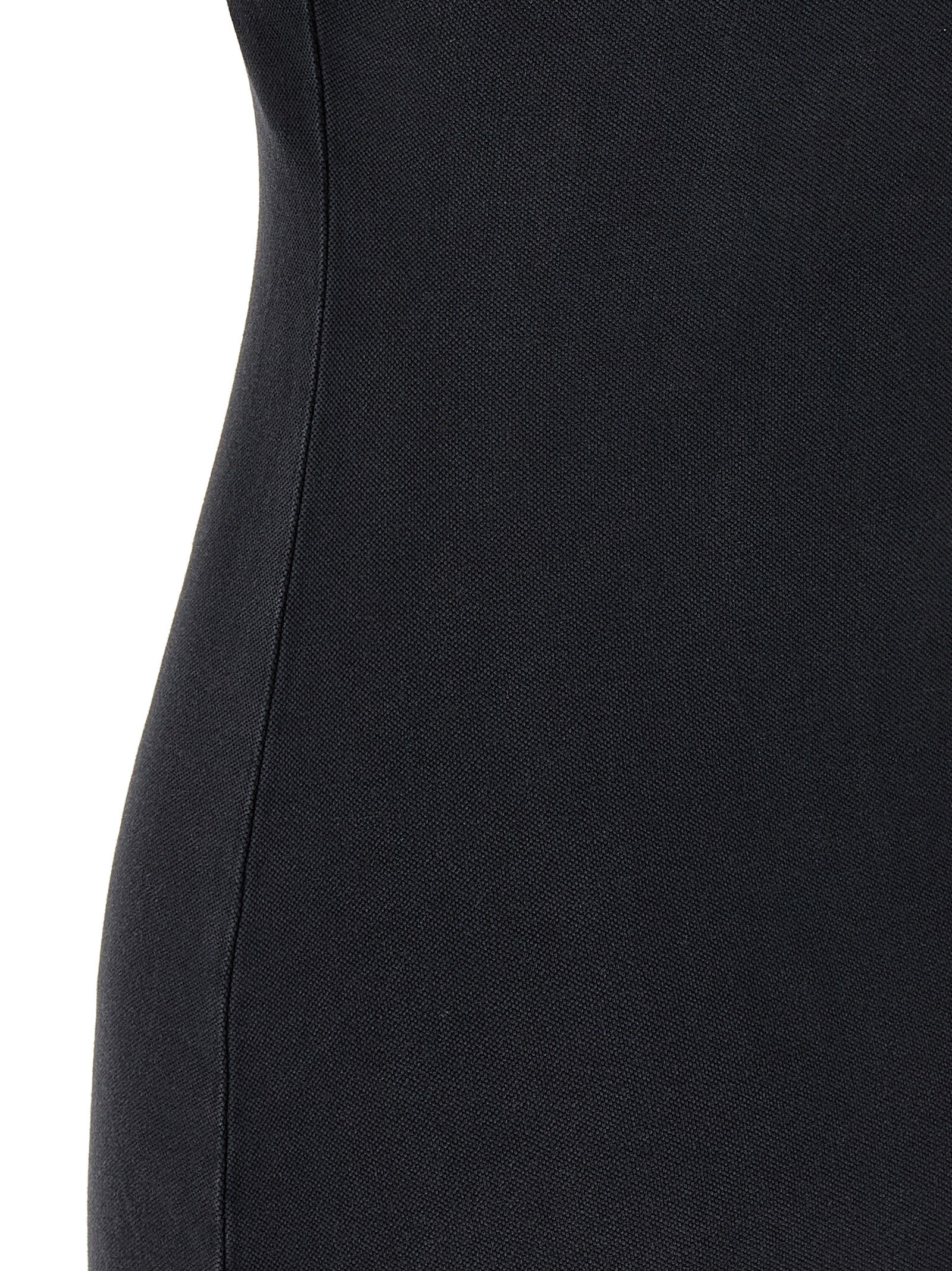 Dress by Balenciaga for women in cotton black presents a sinuous silhouette, showcasing a sophisticated and detailed with a sinuous short mini for a refined finish.