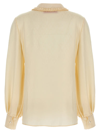 Valentino Garavani Women's Silk Blouse - Beige Pearl Jacquard