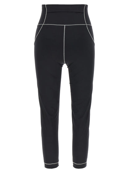 Activewear Leggings by Moncler Grenoble for women in stretch nylon black features an streamlined leggings and high rise with a long cut, beautifully enhanced by performance-driven .