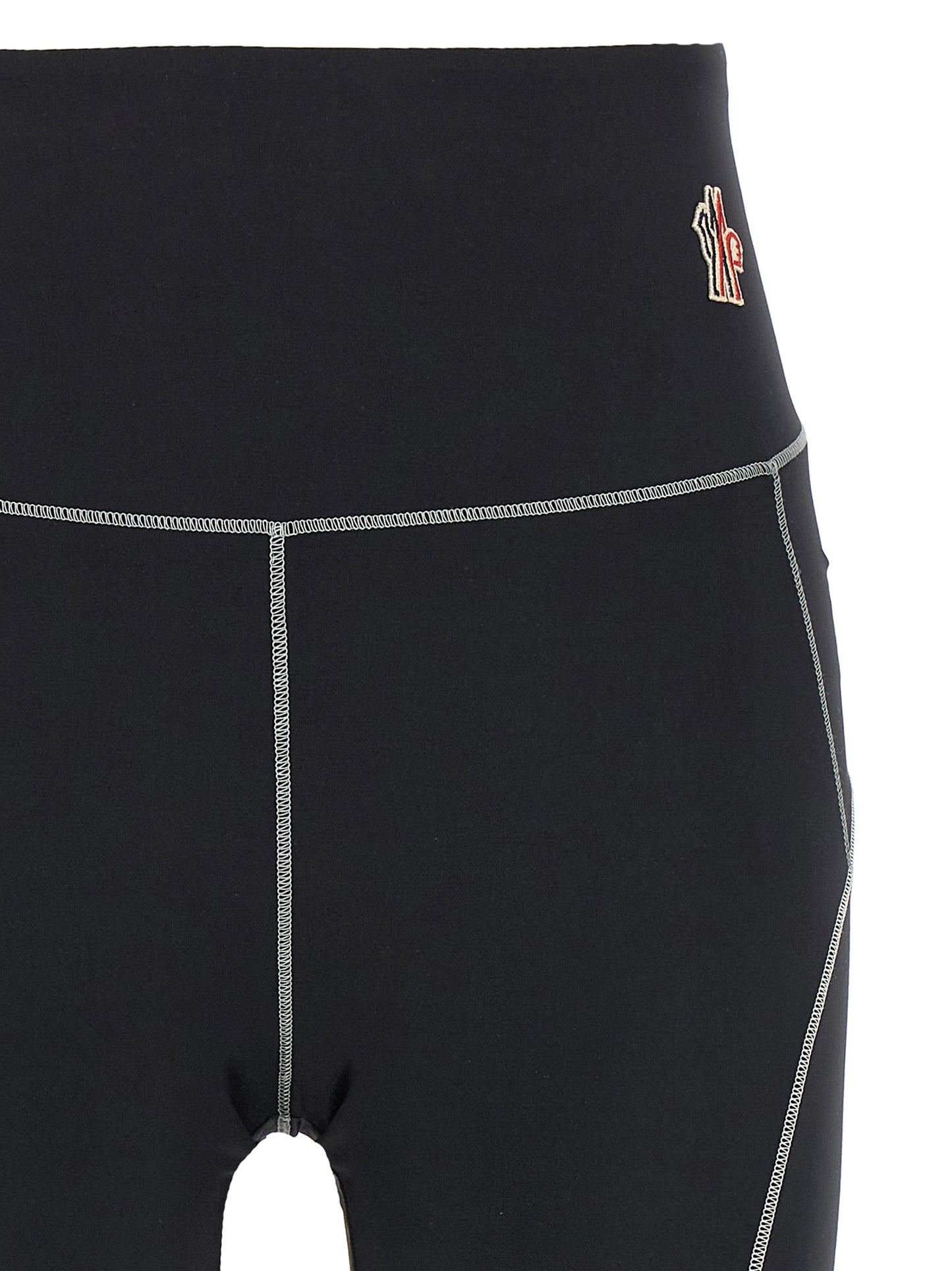 Activewear Leggings by Moncler Grenoble for women in stretch nylon black features an ergonomic leggings with , highlighting a ergonomic high rise and long for a premium, high-performance look.