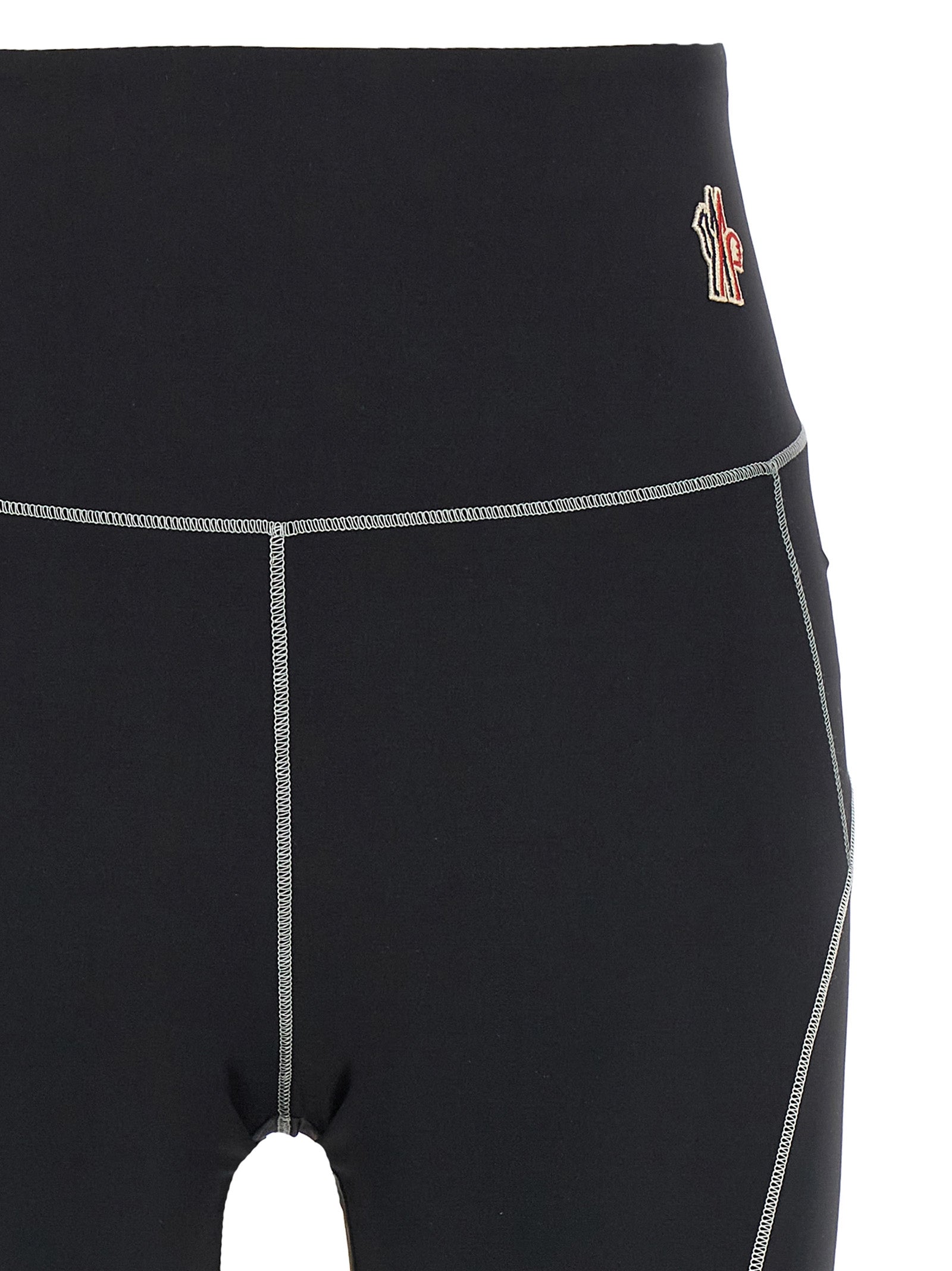 Activewear Leggings by Moncler Grenoble for women in stretch nylon black features an ergonomic leggings with , highlighting a ergonomic high rise and long for a premium, high-performance look.