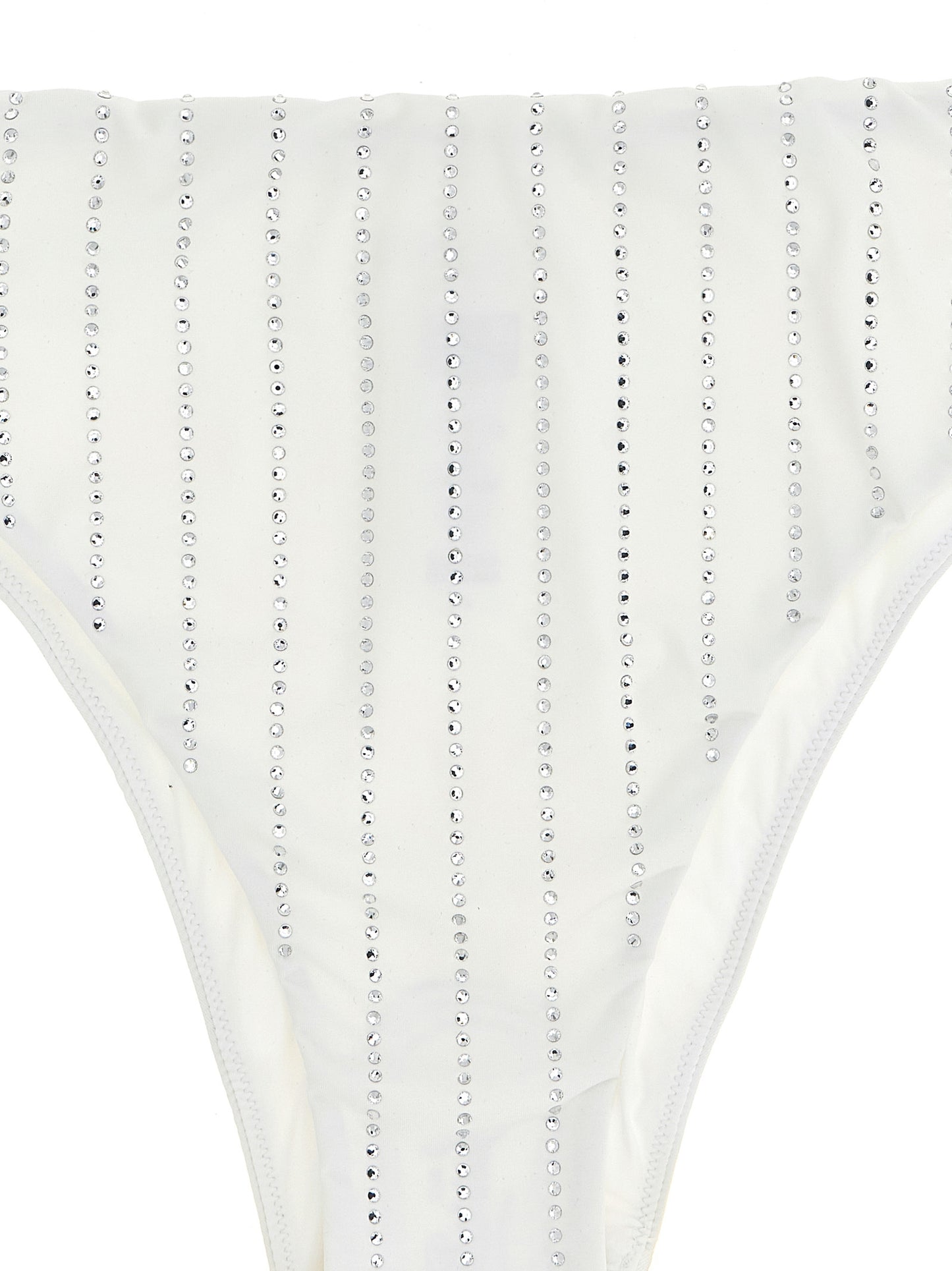 Bikini by MC2 Saint Barth for women in polyamide & rhinestone white presents a provocative silhouette, artfully capturing the essence of the provocative Women's Polyamide & Rhinestone Bikini design for a sophisticated look.