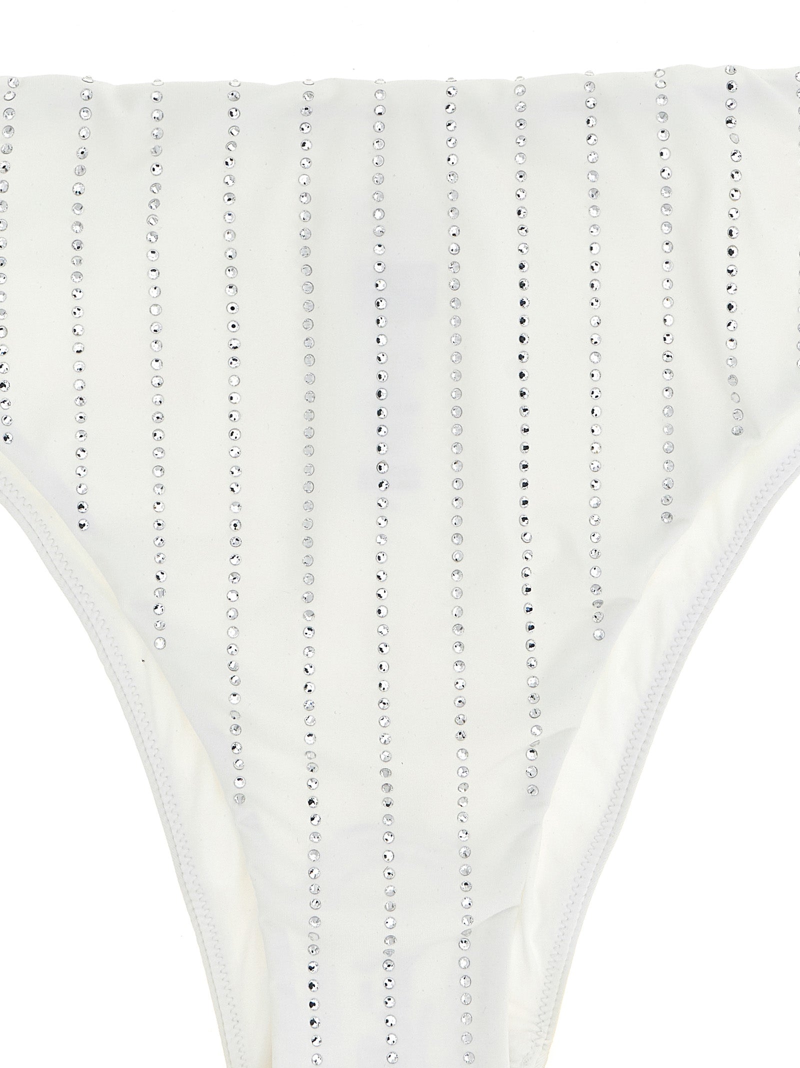 Bikini by MC2 Saint Barth for women in polyamide & rhinestone white presents a provocative silhouette, artfully capturing the essence of the provocative Women's Polyamide & Rhinestone Bikini design for a sophisticated look.