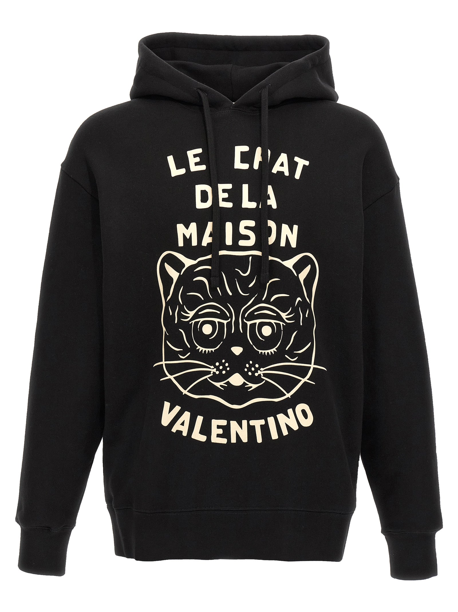 Sweatshirt Hoodie by Valentino Garavani for men in cotton black & print features a edgy silhouette, detailed with a edgy hooded neckline and for a refined finish.