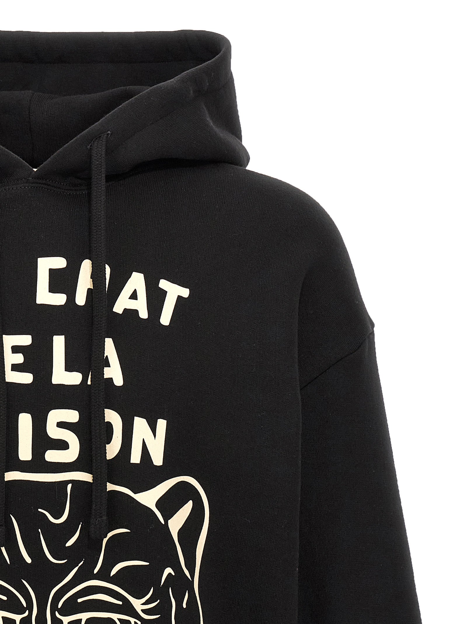 Sweatshirt Hoodie by Valentino Garavani for men in cotton black & print features an avant-garde silhouette, showcasing a sophisticated hooded neckline and detail for a truly avant-garde finish.
