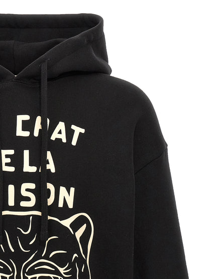 Sweatshirt Hoodie by Valentino Garavani for men in cotton black & print features an avant-garde silhouette, showcasing a sophisticated hooded neckline and detail for a truly avant-garde finish.