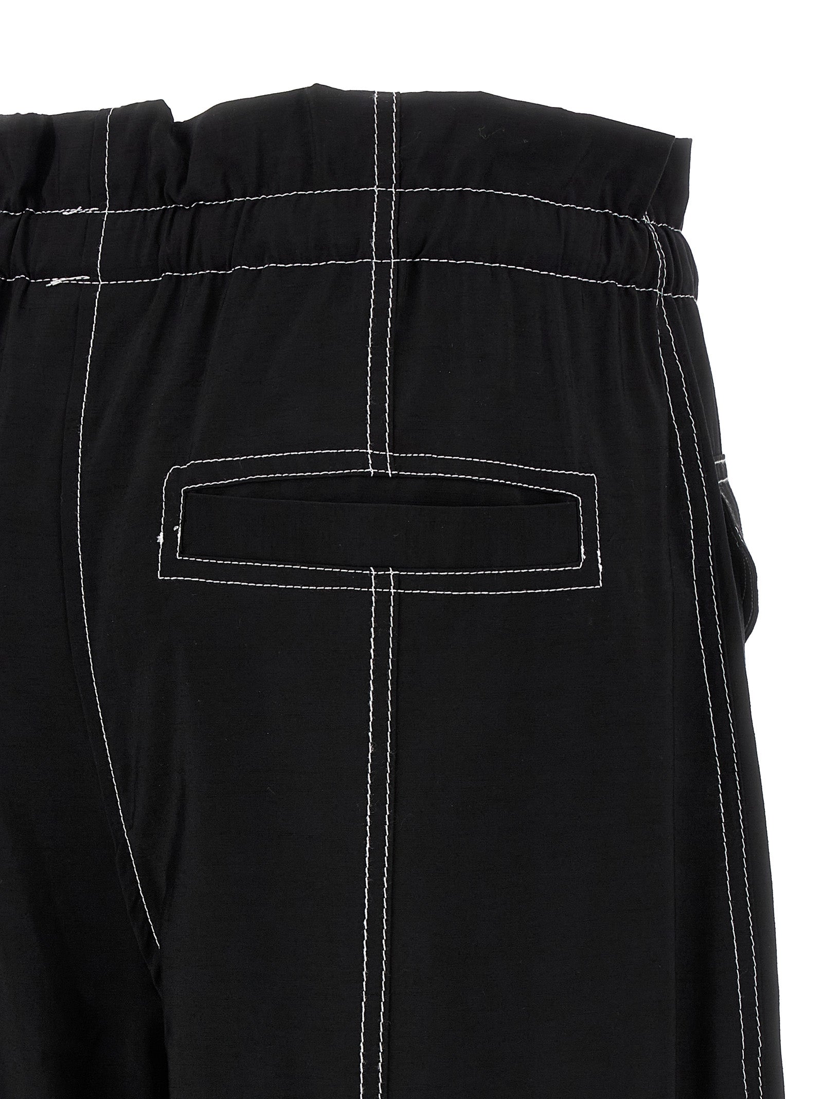 Casual Pants by Ganni for women in polyester & viscose black features a refined silhouette with a refined straight, defined by a high rise and a refined long for a refined finish.