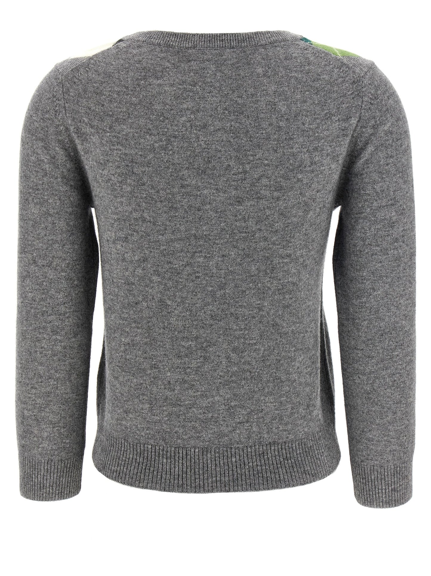 Cardigan by Ganni for women in cashmere & merino wool gray, patterned & argyle showcases a luxurious silhouette, meticulously detailed with a sophisticated round wrap neckline and for a refined finish.