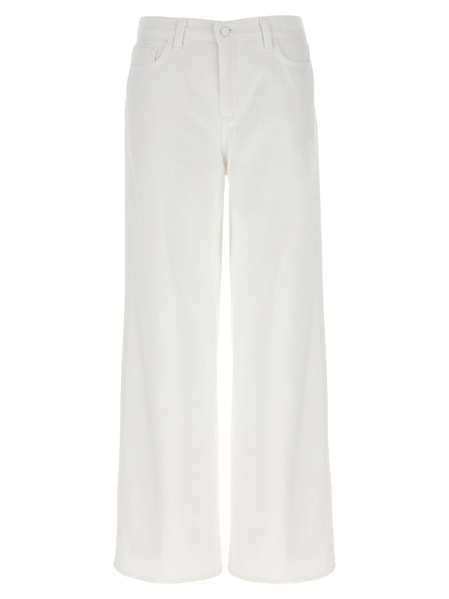 Jeans by L'Agence for women in denim cotton white presents a refined pantology silhouette, artfully defined by a refined pantology wide, long, and a sophisticated high rise.