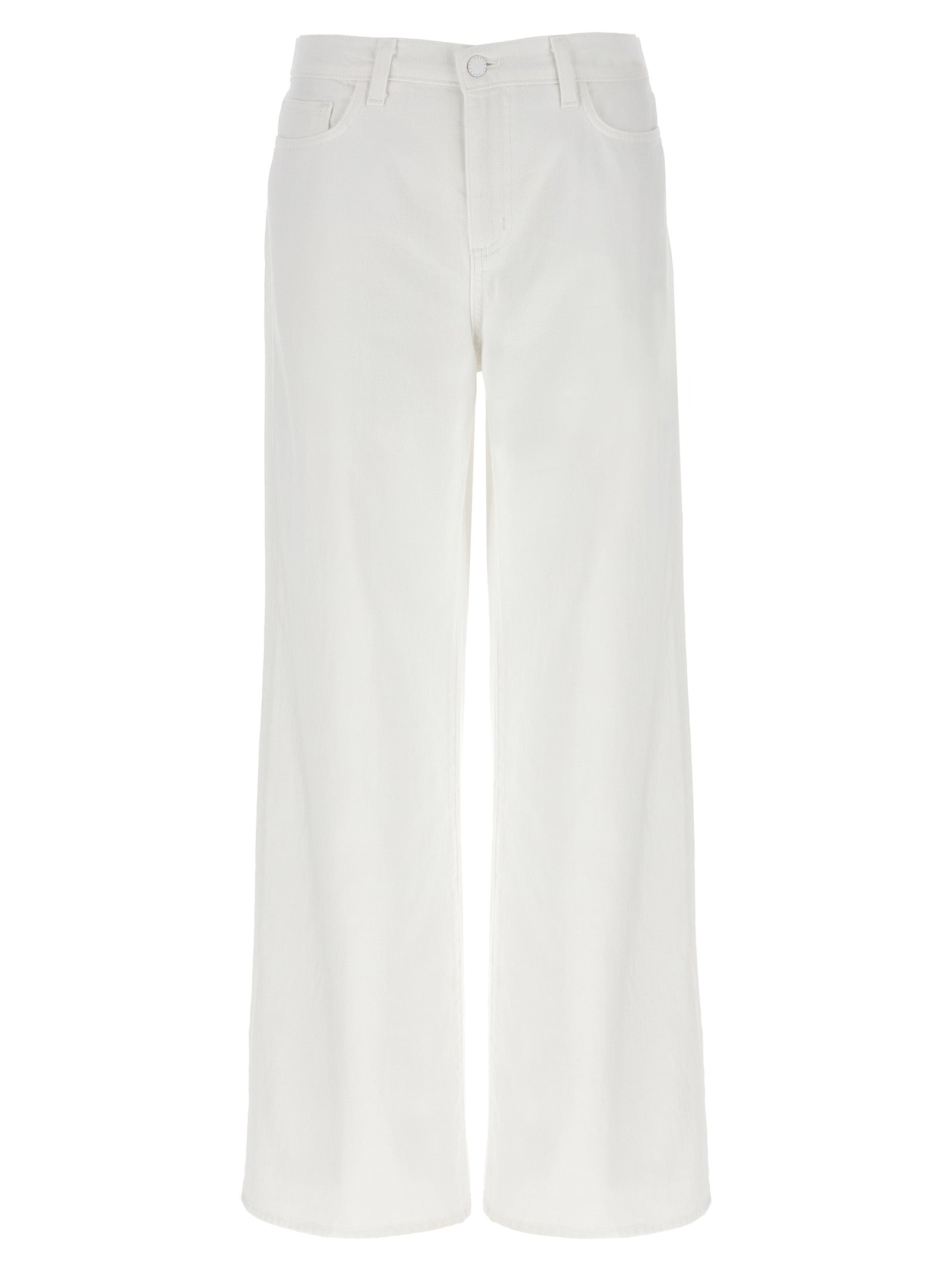 Jeans by L'Agence for women in denim cotton white presents a refined pantology silhouette, artfully defined by a refined pantology wide, long, and a sophisticated high rise.