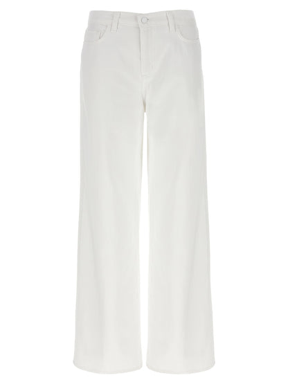 Jeans by L'Agence for women in denim cotton white presents a refined pantology silhouette, artfully defined by a refined pantology wide, long, and a sophisticated high rise.