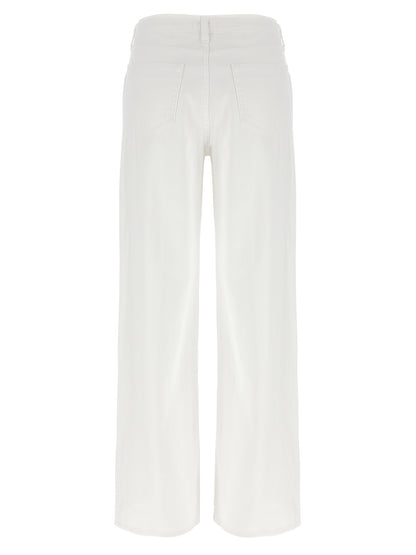 Jeans by L'Agence for women in denim cotton white features an sartorial wide and long with a high rise cut for a sartorial finish.